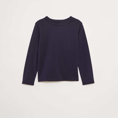 T-shirt manches longues uni BLEU