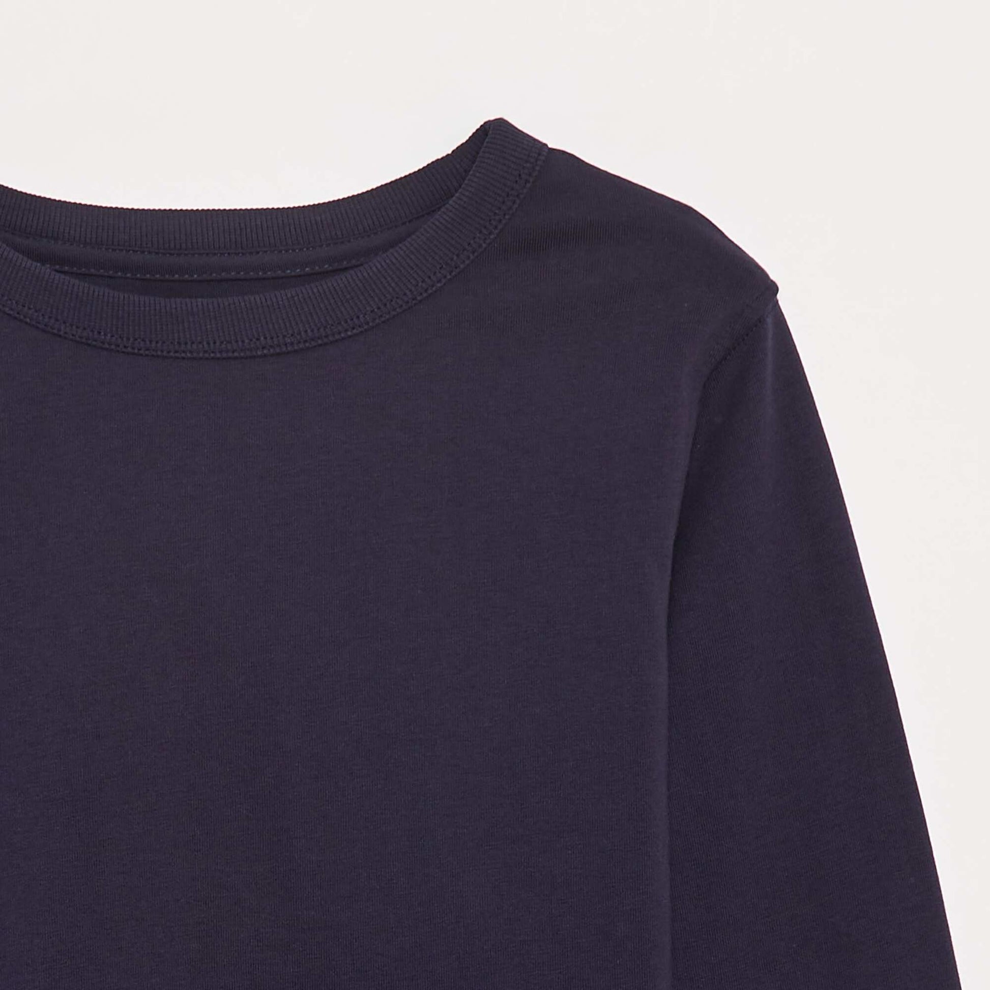 T-shirt manches longues uni BLEU