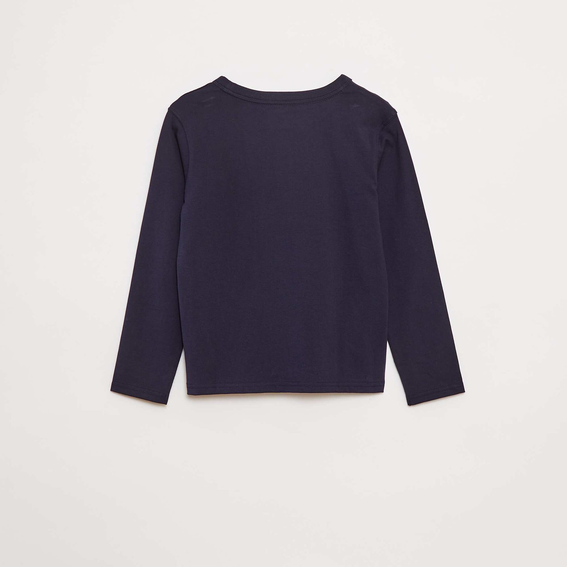 T-shirt manches longues uni BLEU