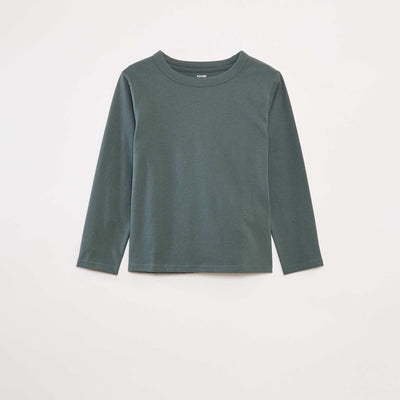 T-shirt manches longues uni VERT