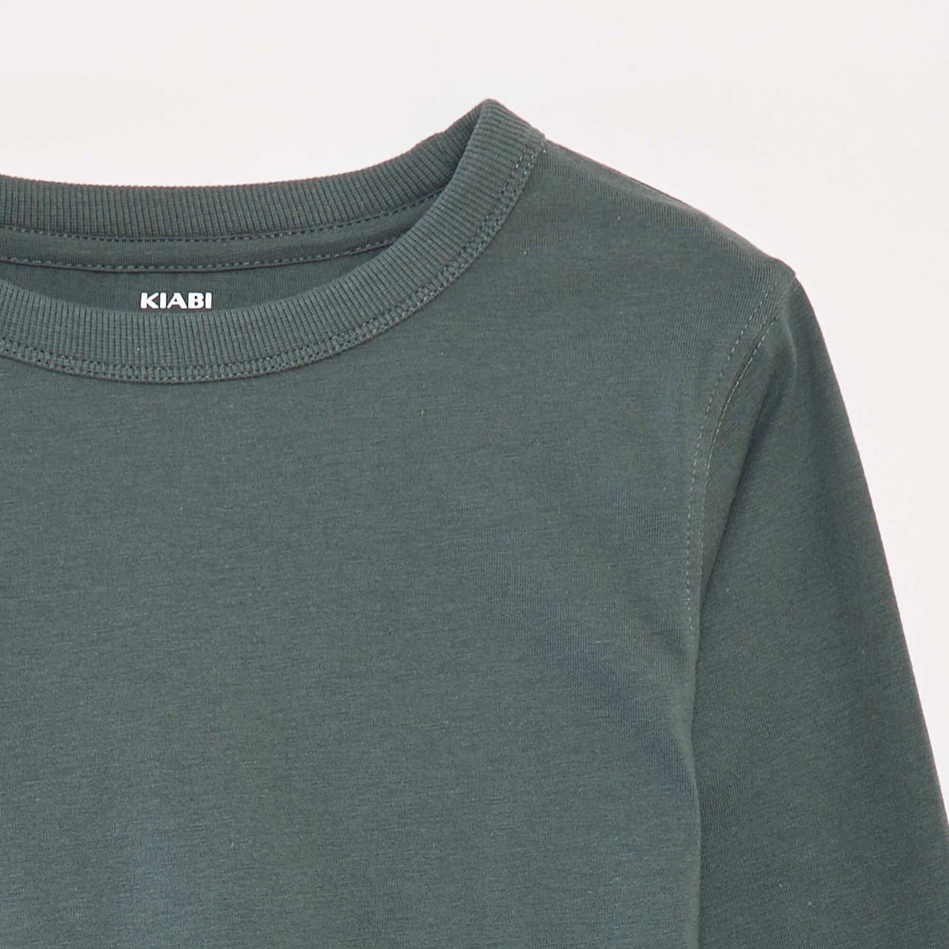 T-shirt manches longues uni VERT