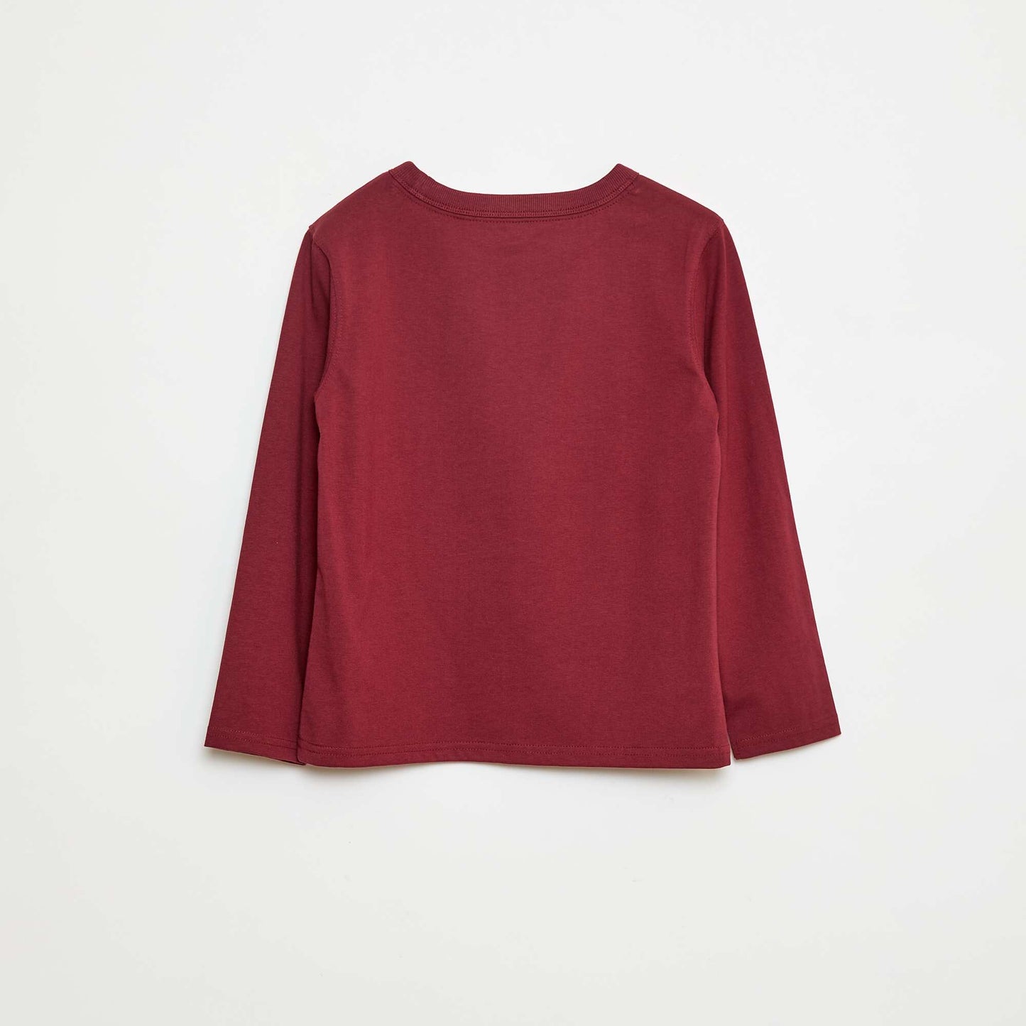 T-shirt manches longues uni ROUGE