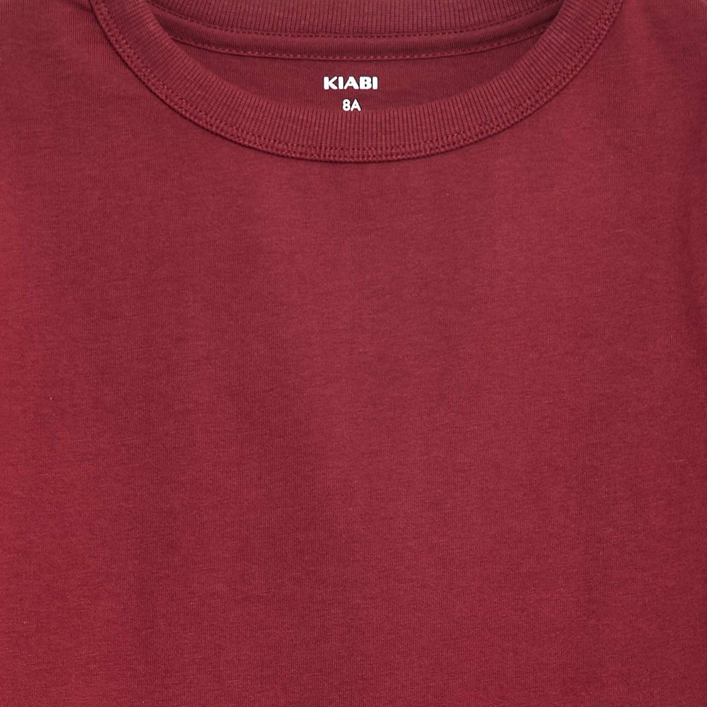 T-shirt manches longues uni ROUGE
