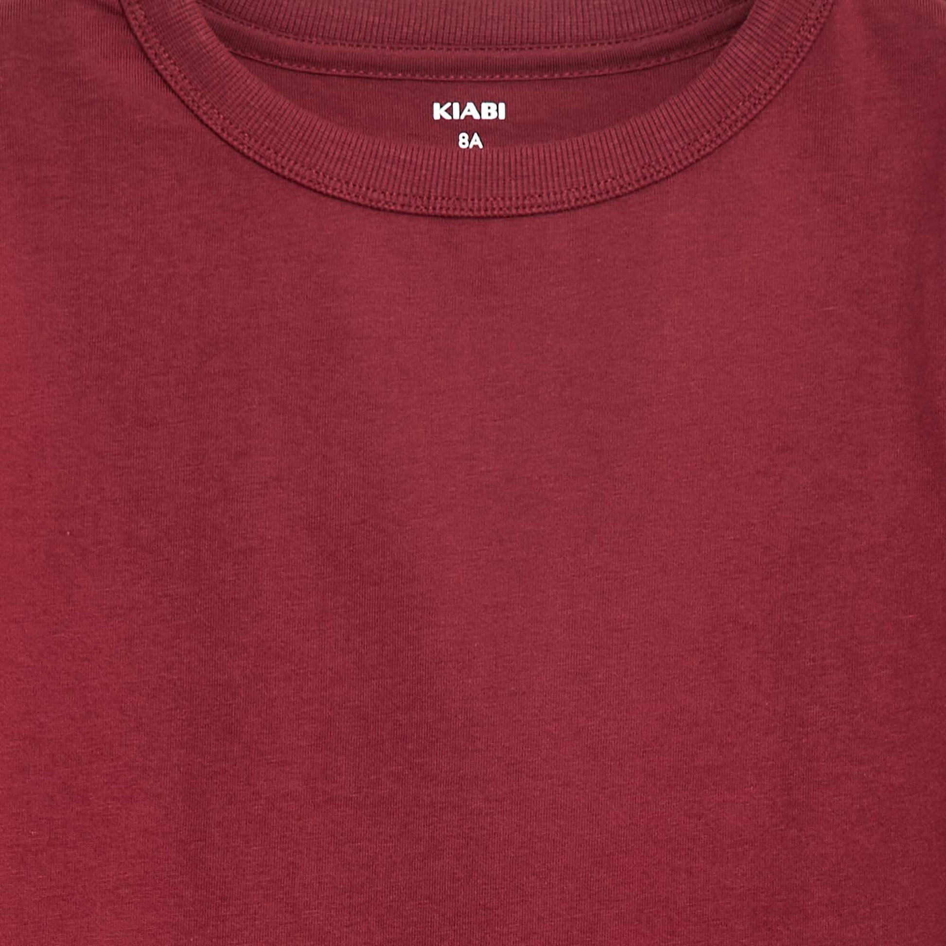 T-shirt manches longues uni ROUGE