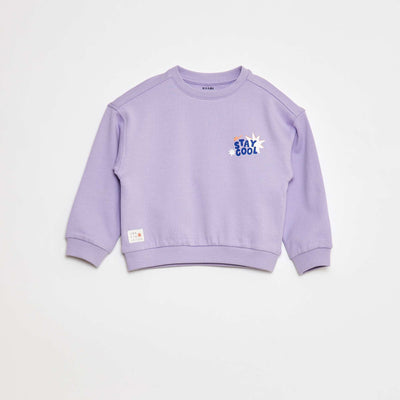 Sweat imprimé en molleton léger - Grafik Edition VIOLET
