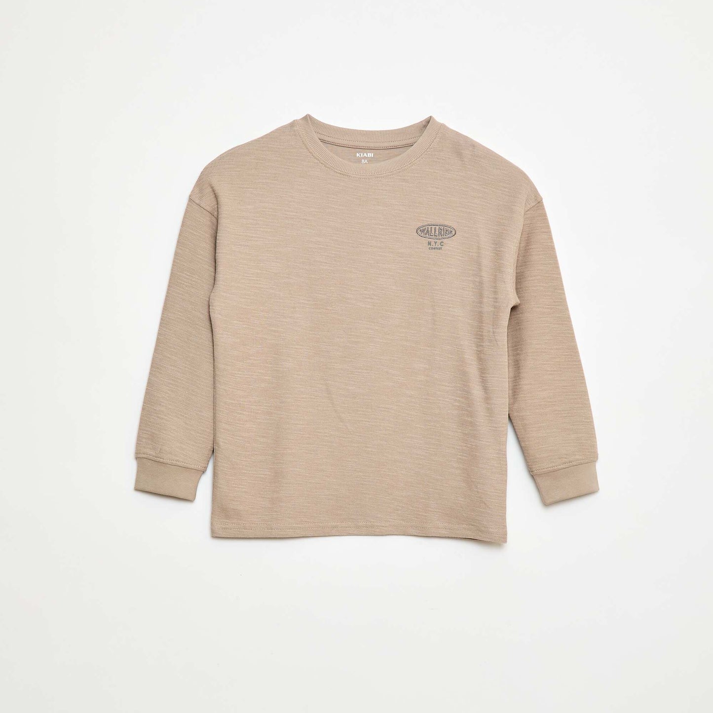 T-shirt en maille avec broderie BEIGE