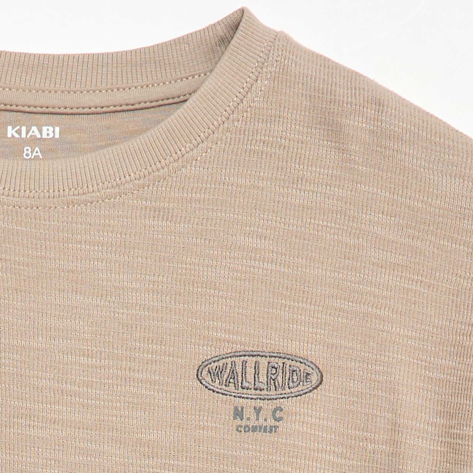 T-shirt en maille avec broderie BEIGE