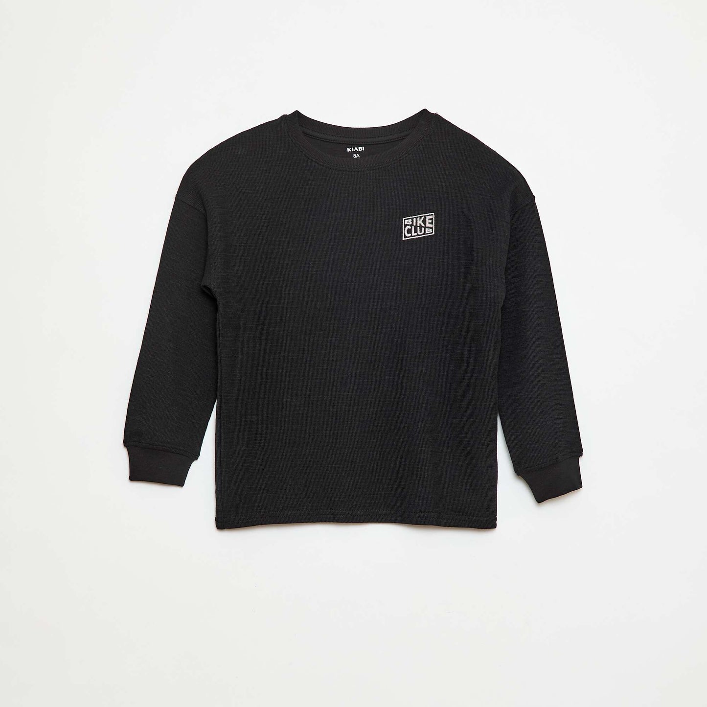 T-shirt en maille avec broderie NOIR