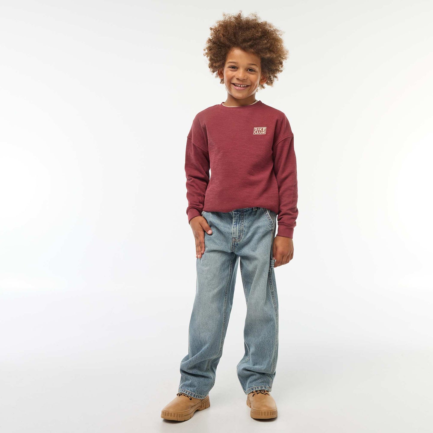 T-shirt en maille avec broderie BORDEAUX