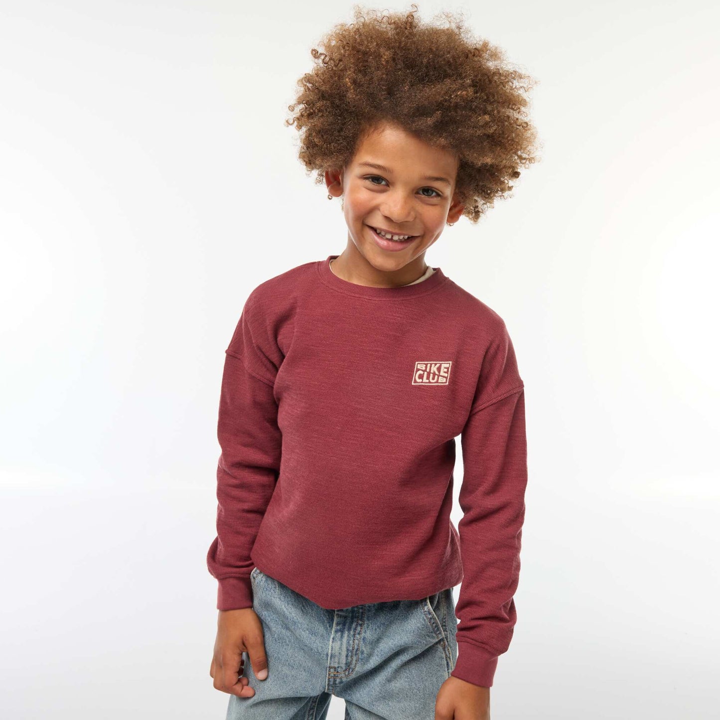 T-shirt en maille avec broderie BORDEAUX