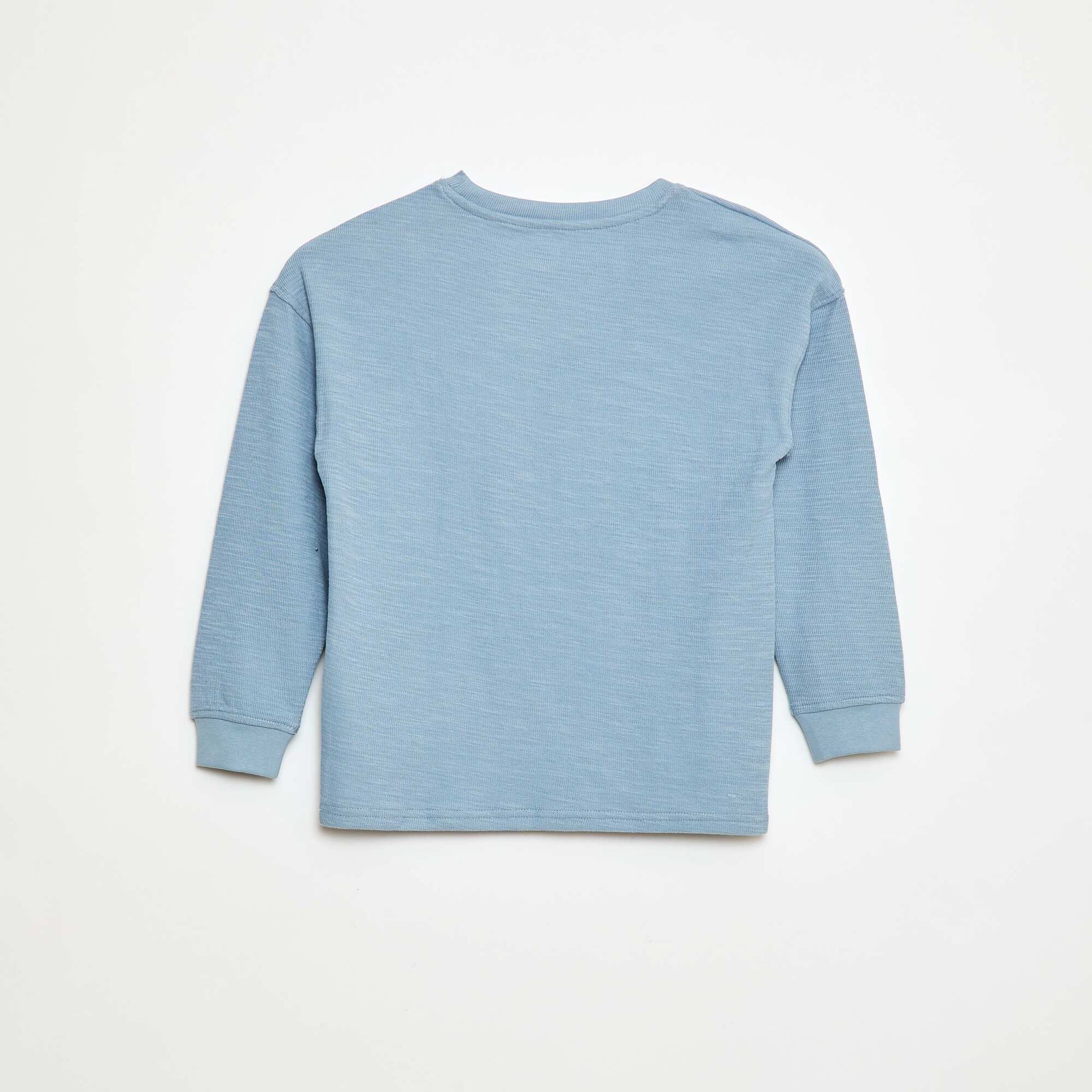 T-shirt en maille avec broderie BLEU