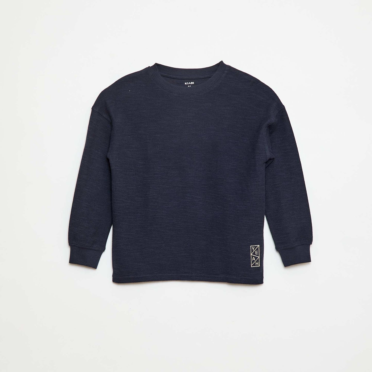 T-shirt en maille avec broderie BLEU