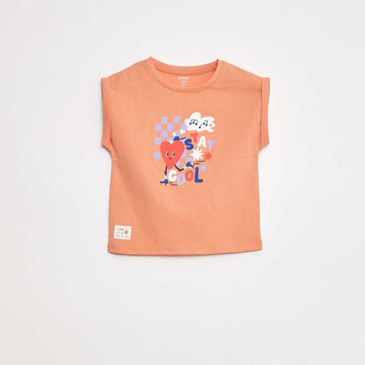 T-shirt avec emmanchures courtes à revers - Grafik Edition ROSE