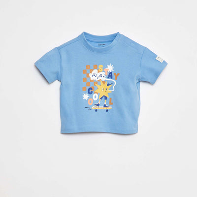 T-shirt manches courtes imprimé - Grafik Edition BLEU