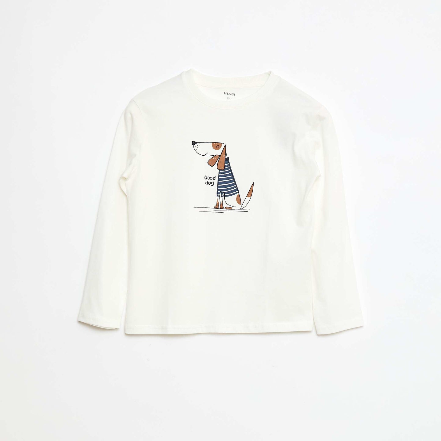 T-shirt imprimé à manches longues BLANC