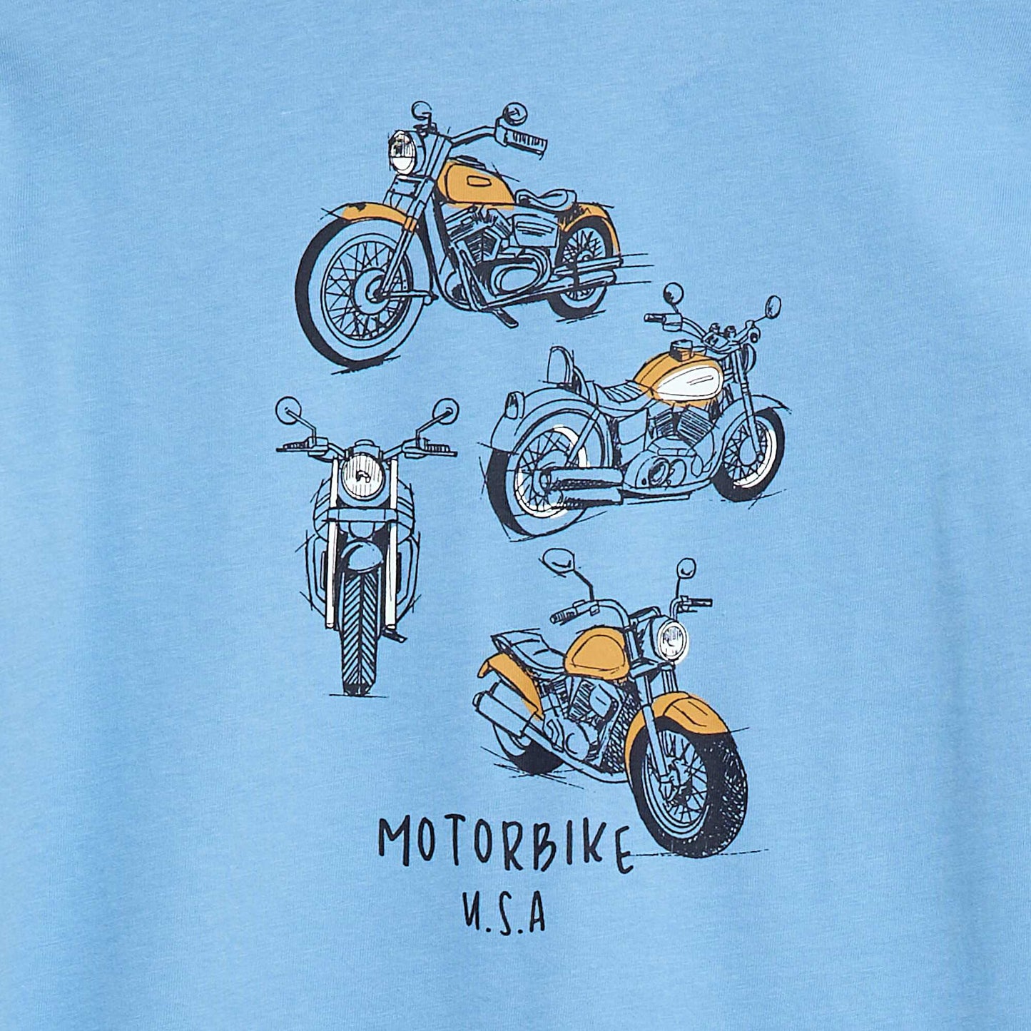 T-shirt imprimé à manches longues BLEU