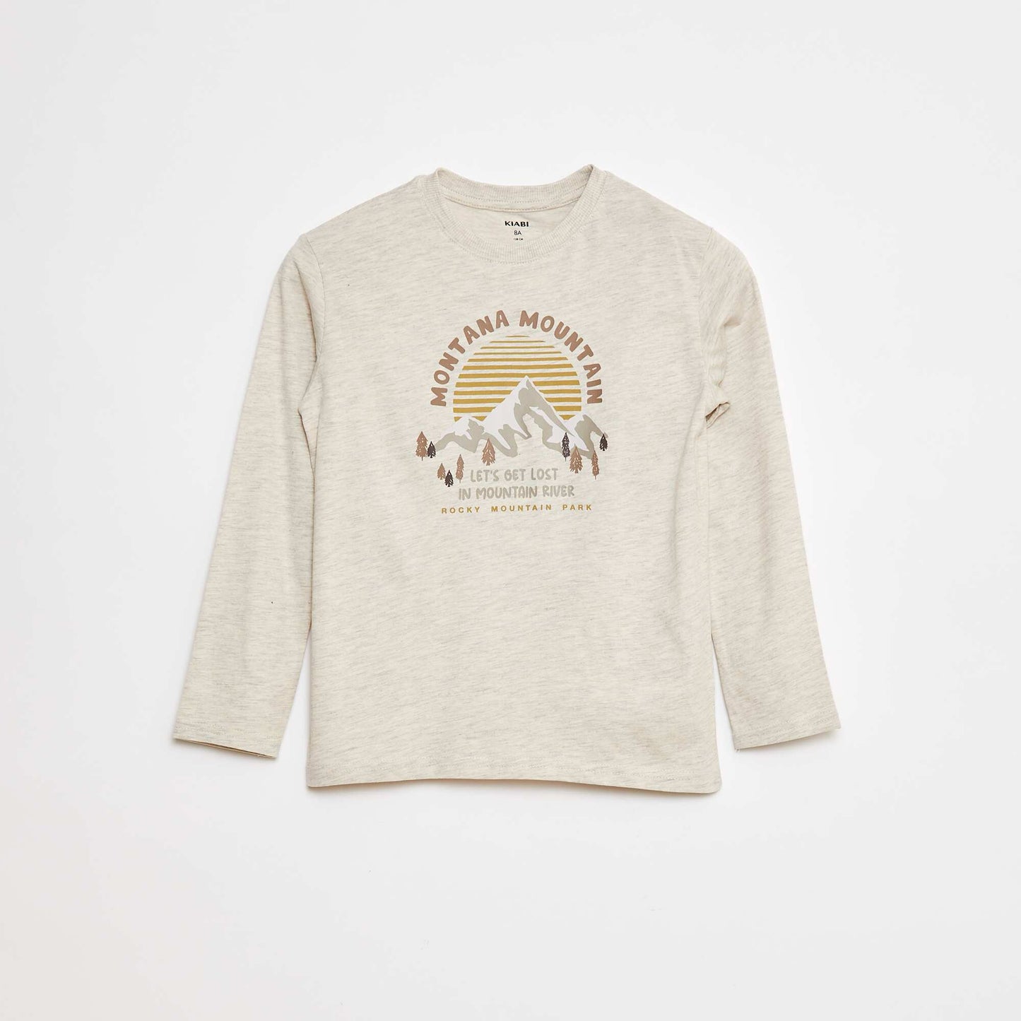 T-shirt imprimé à manches longues MARRON