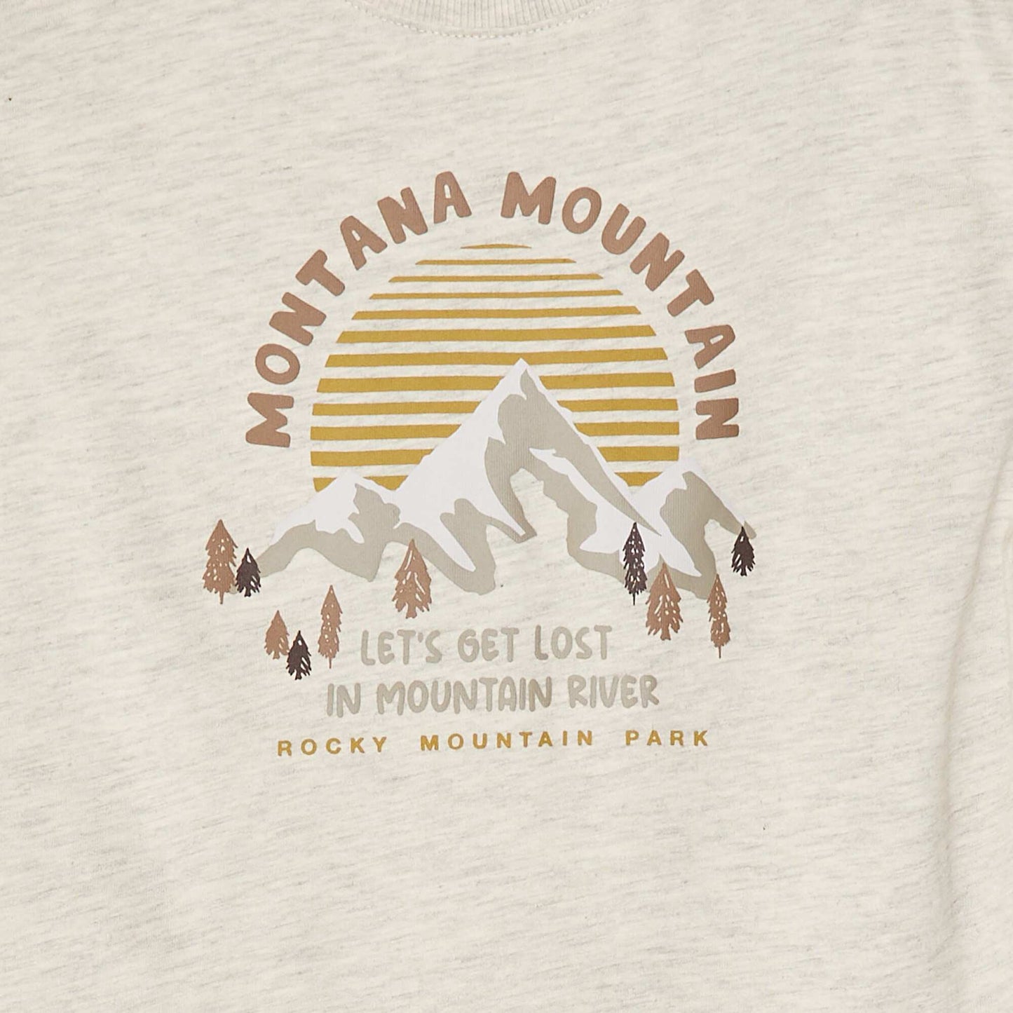 T-shirt imprimé à manches longues MARRON
