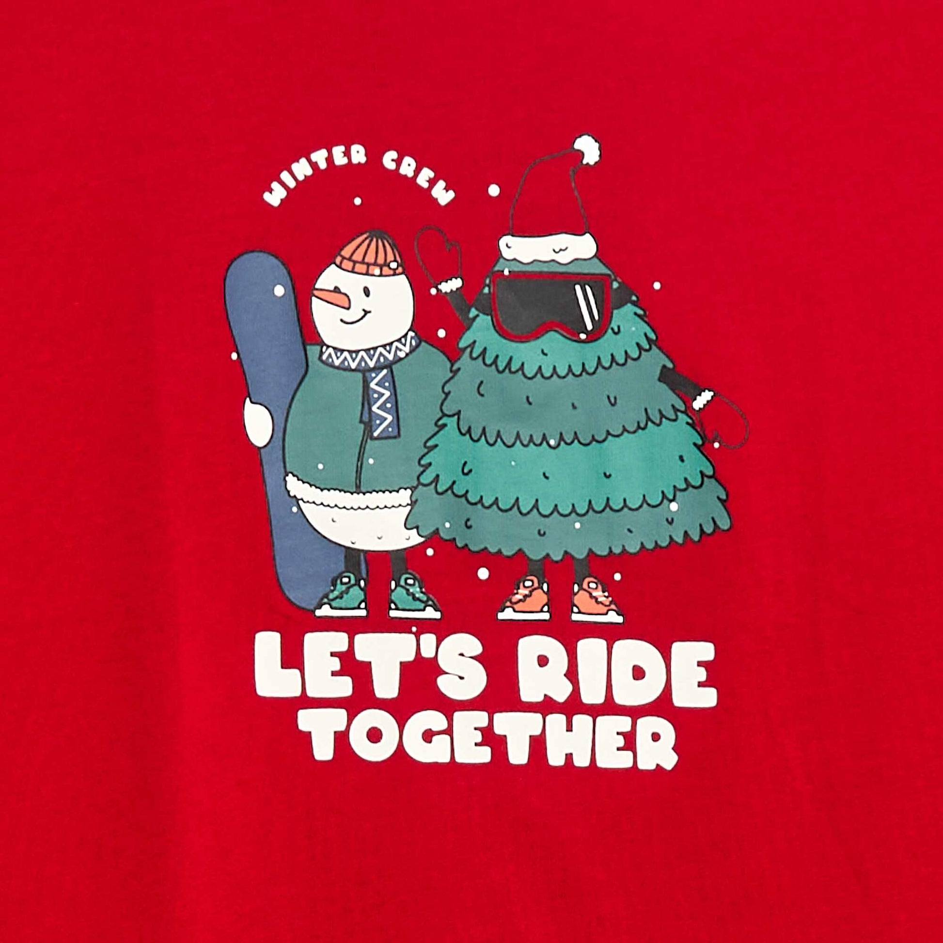 T-shirt imprimé à manches longues ROUGE