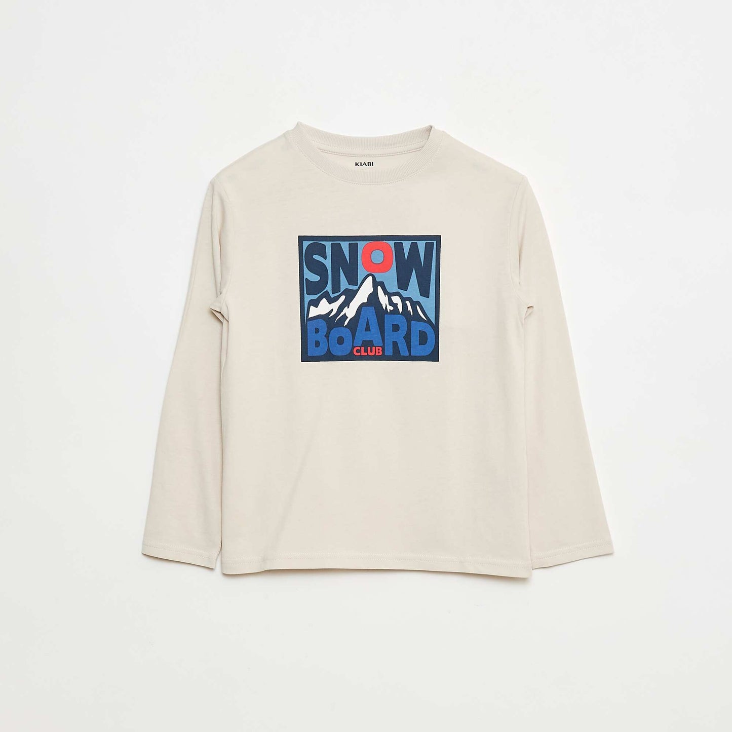 T-shirt imprimé à manches longues BEIGE