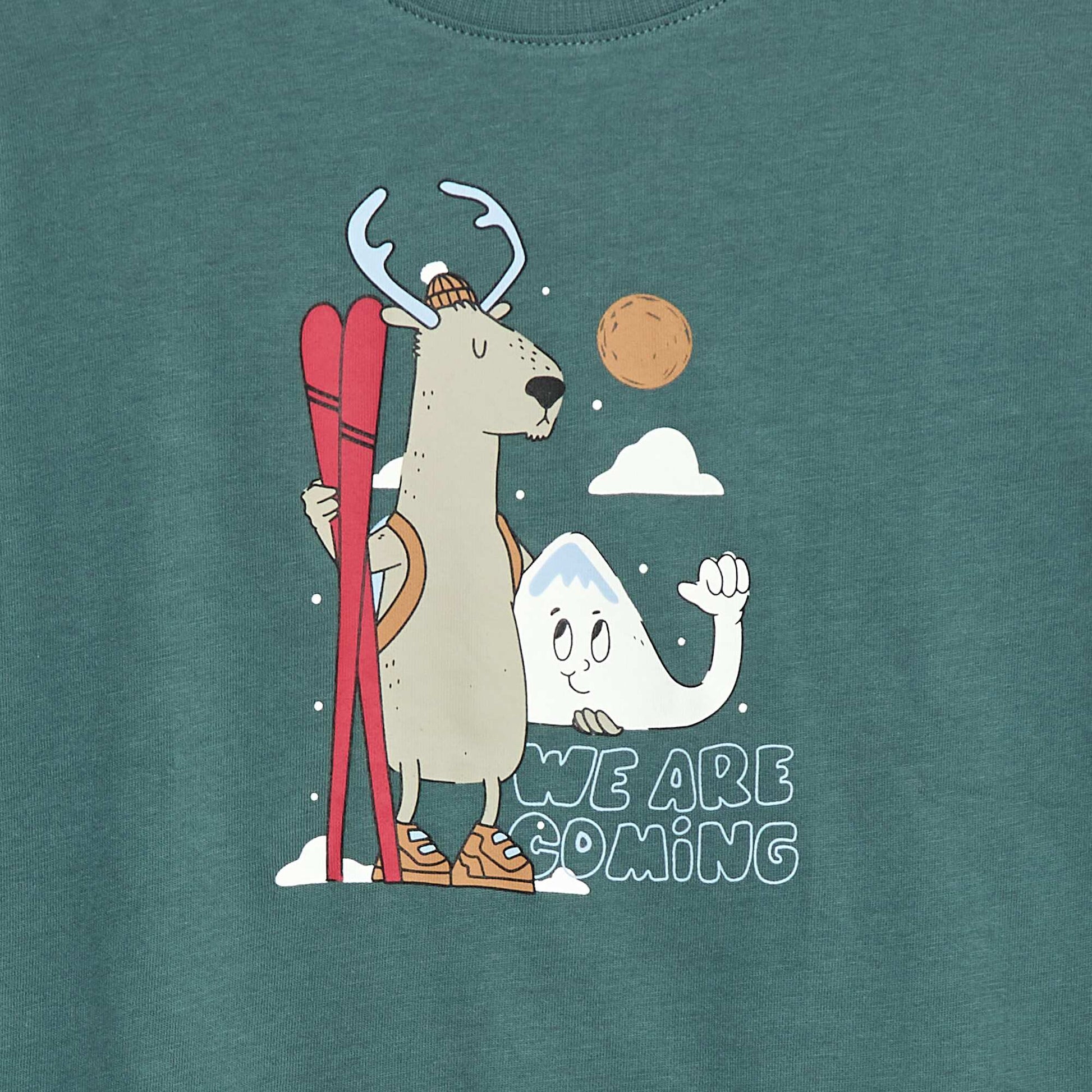 T-shirt imprimé à manches longues VERT