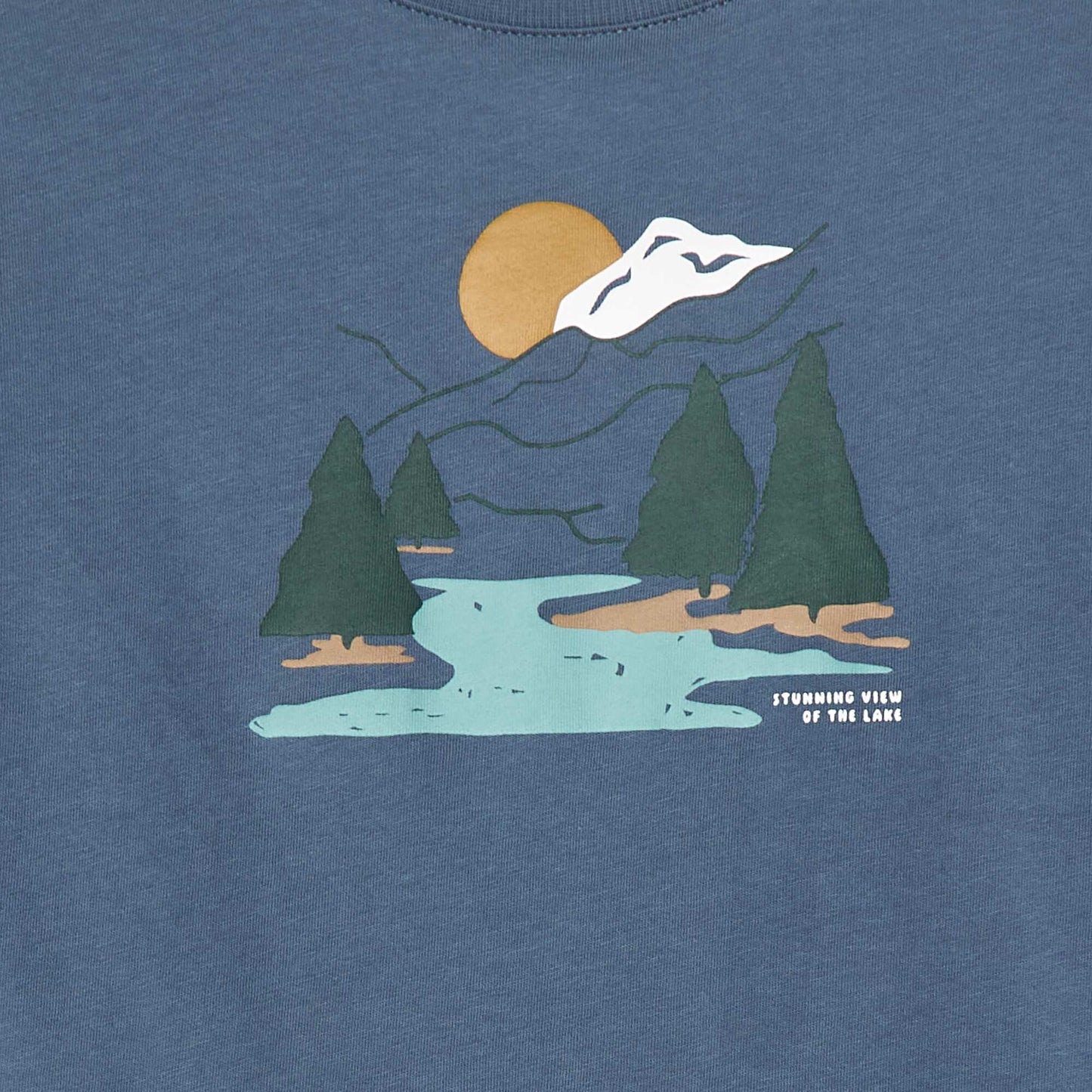 T-shirt imprimé à manches longues BLEU