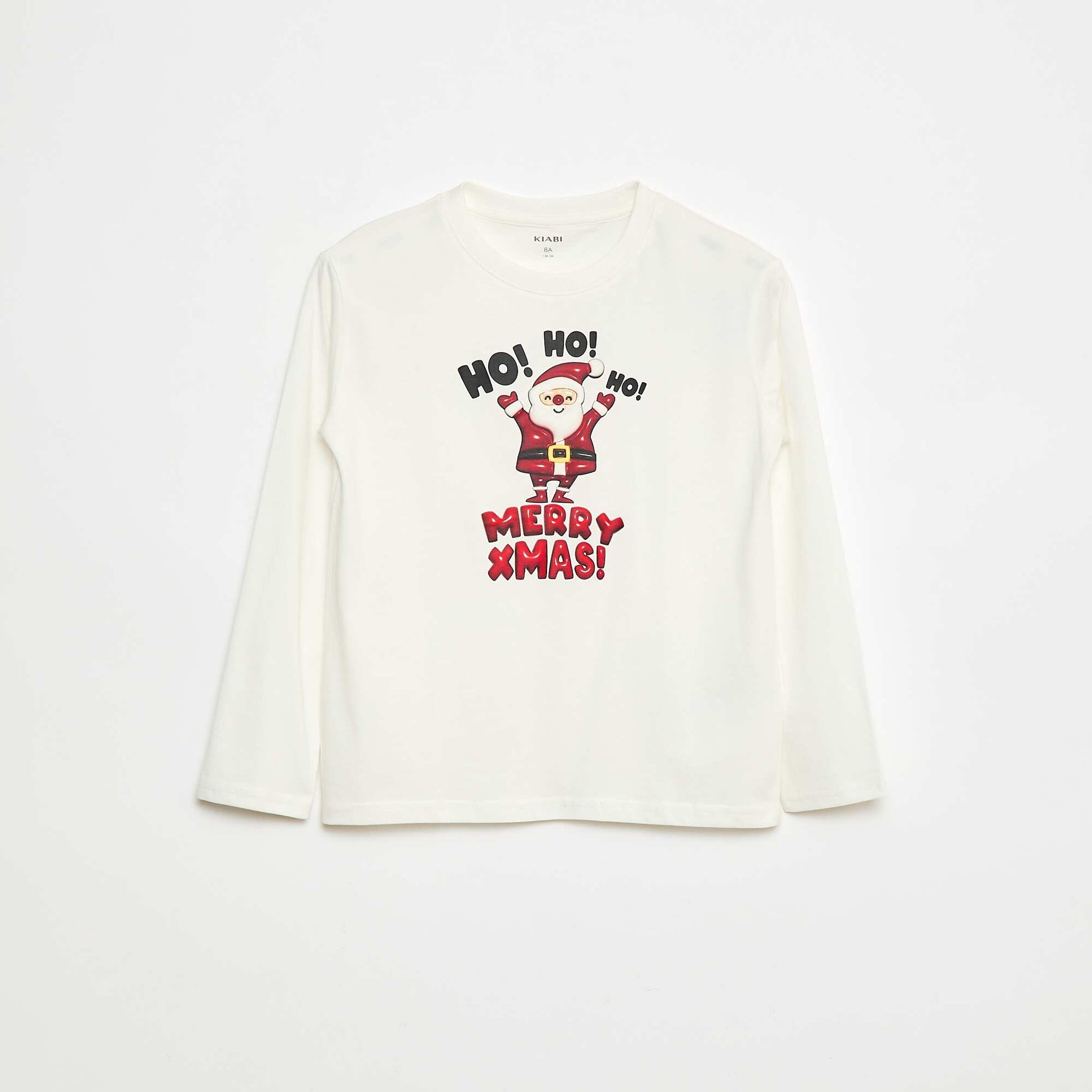 T-shirt imprimé à manches longues BLANC