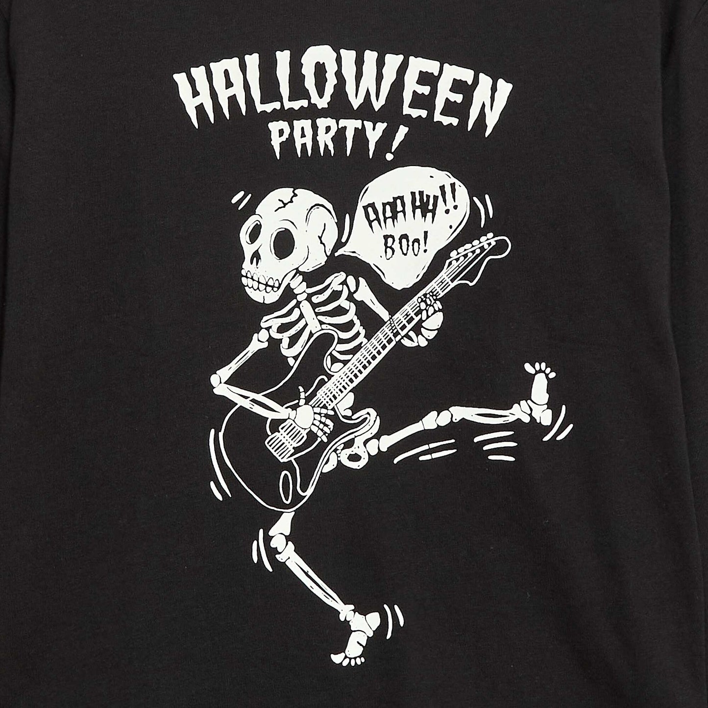 T-shirt imprimé à manches longues NOIR