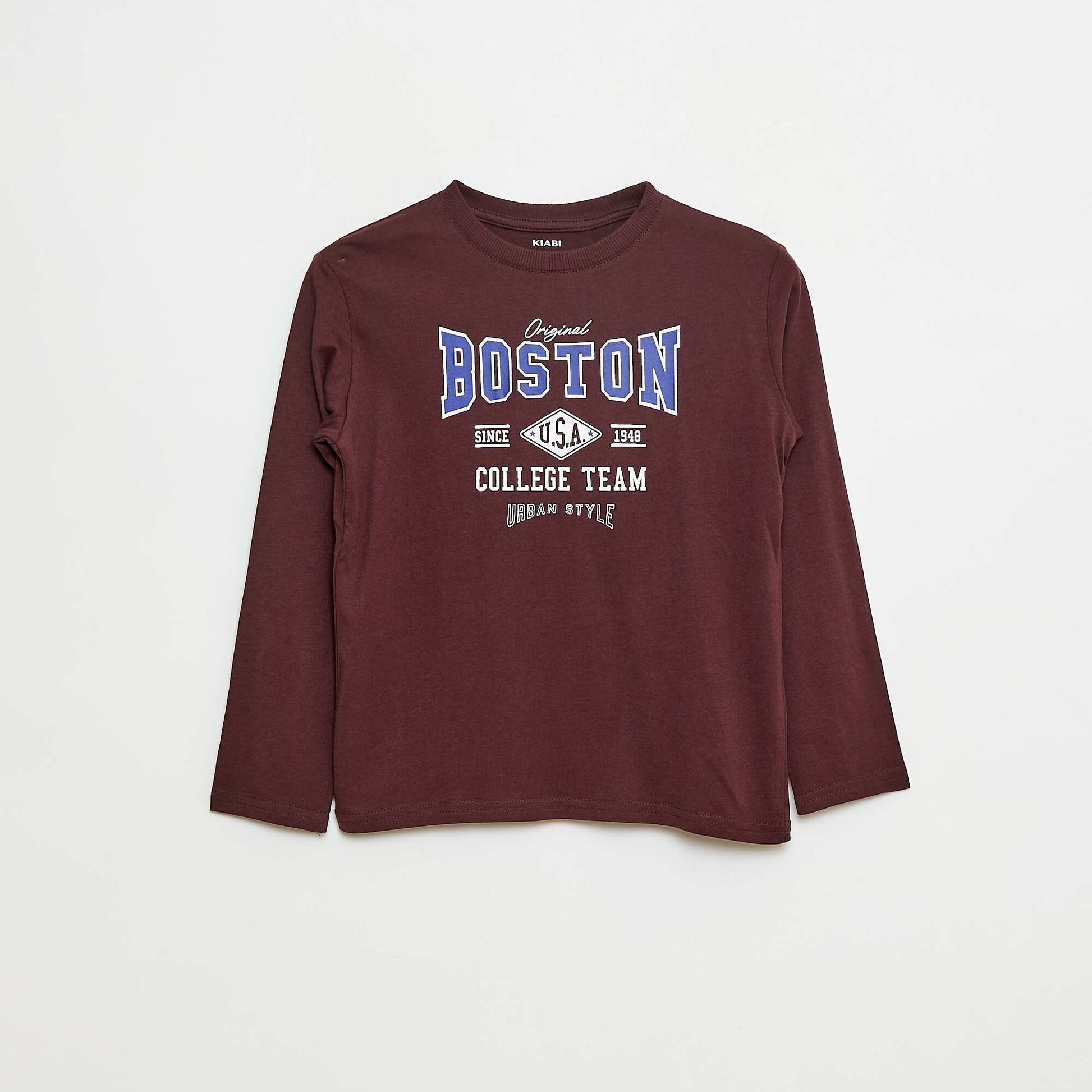 T-shirt imprimé à manches longues ROUGE