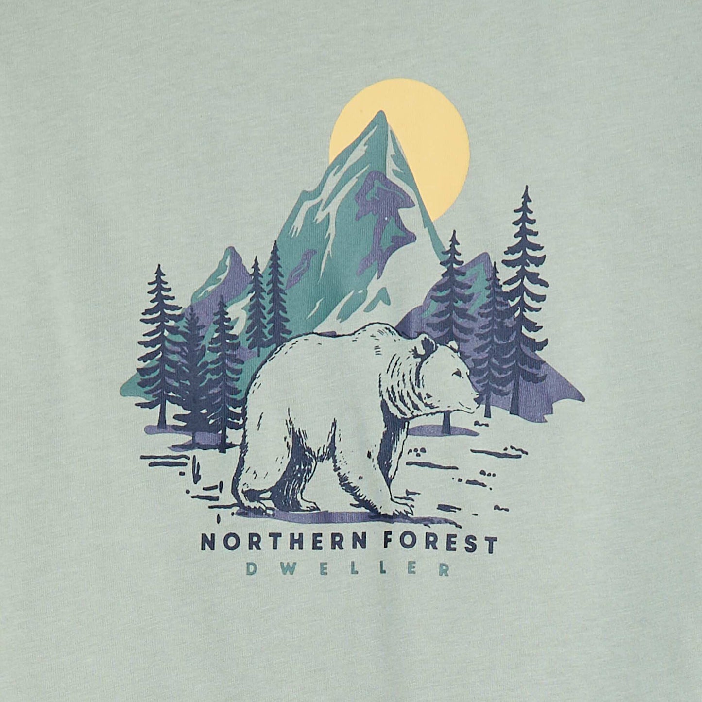 T-shirt imprimé à manches longues VERT