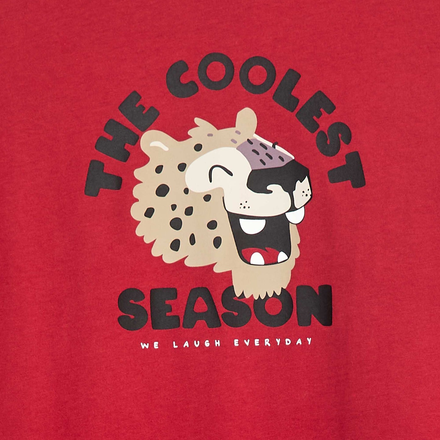 T-shirt imprimé à manches longues ROUGE