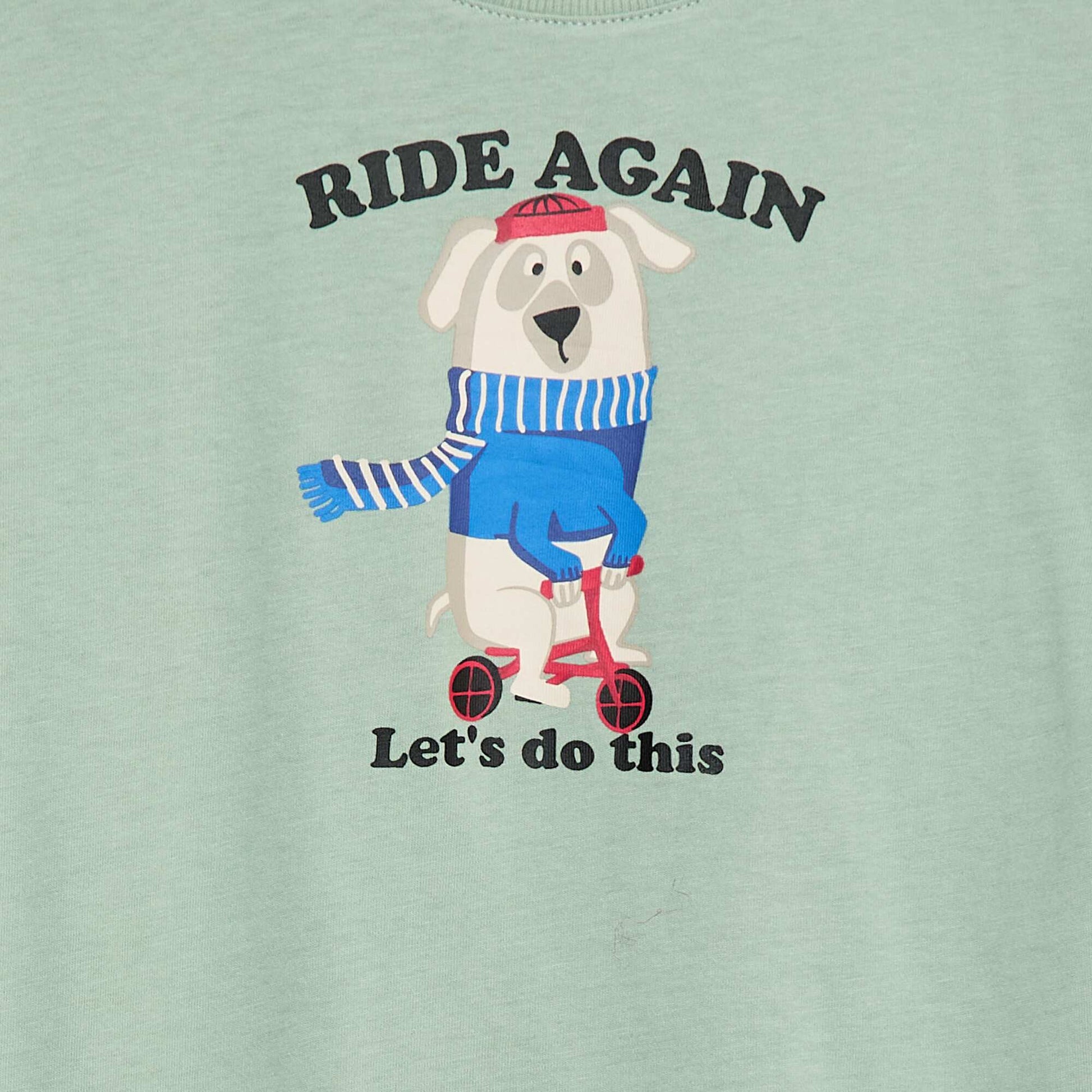 T-shirt imprimé à manches longues BLEU