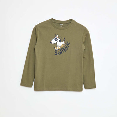 T-shirt imprimé à manches longues KAKI