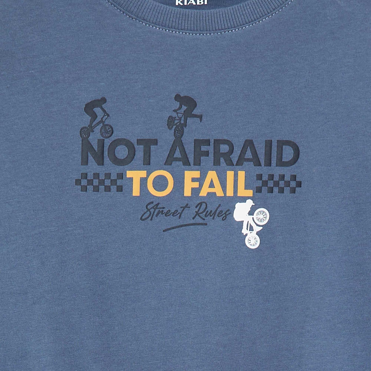 T-shirt imprimé à manches longues BLEU