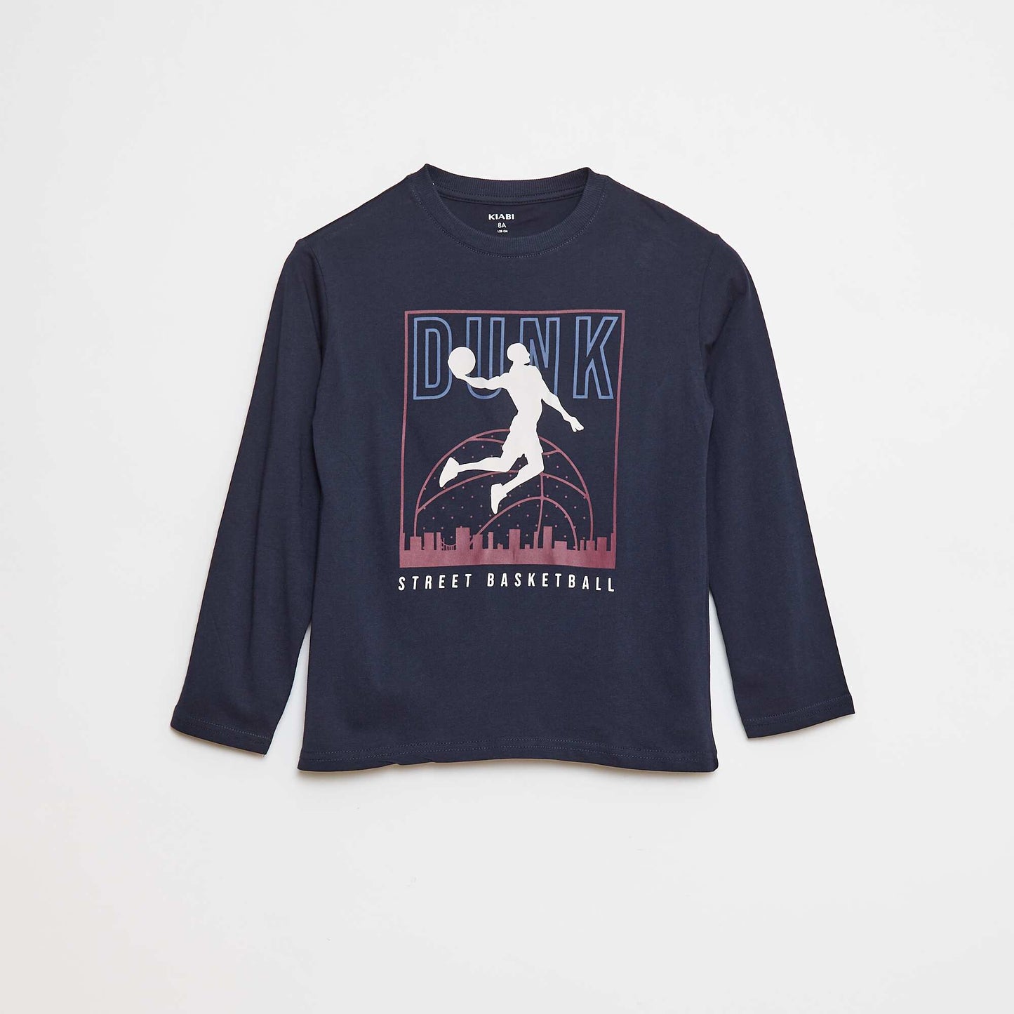 T-shirt imprimé à manches longues BLEU