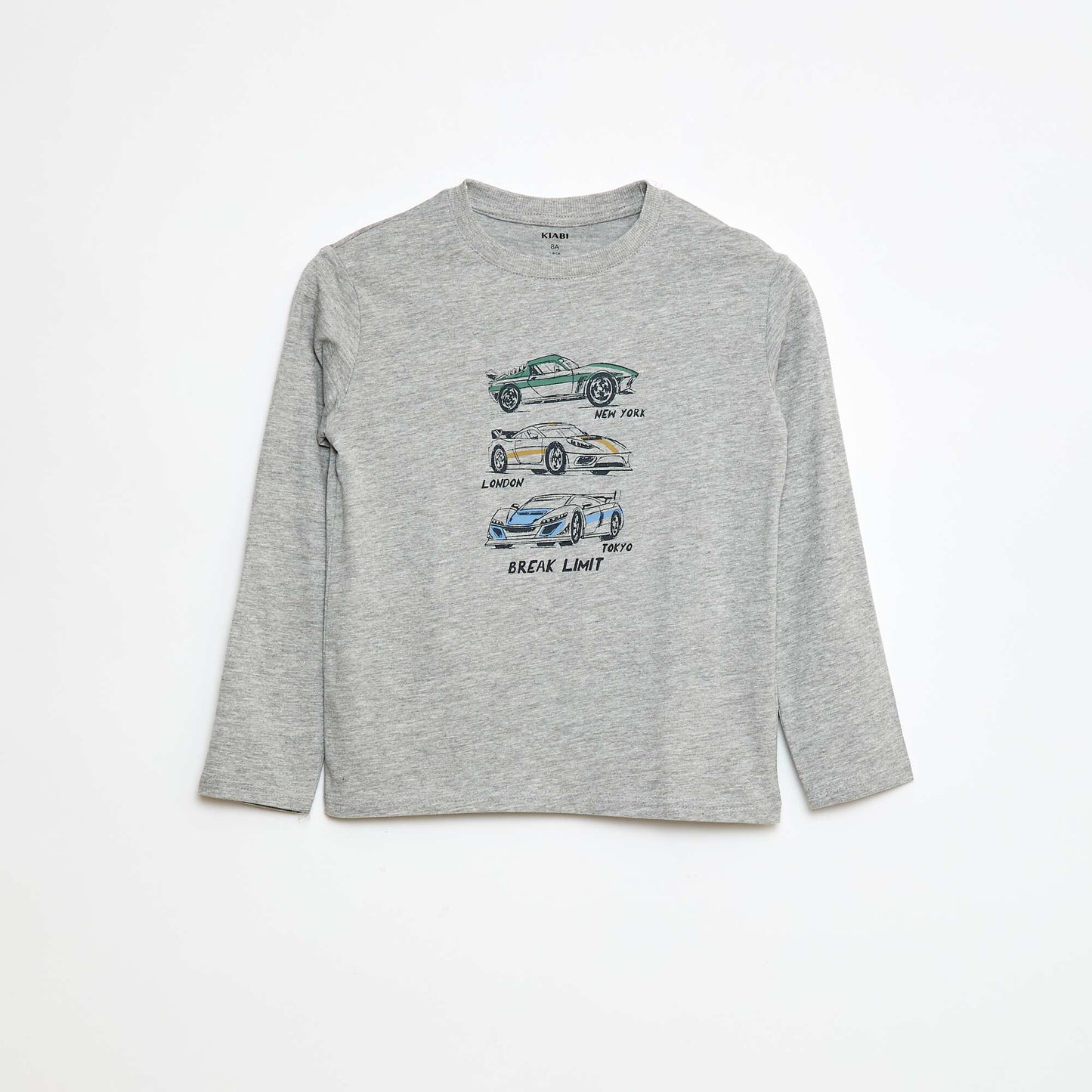 T-shirt imprimé à manches longues GRIS