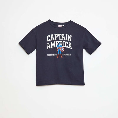 T-shirt 'Captain America' 'Marvel' manches courtes BLEU