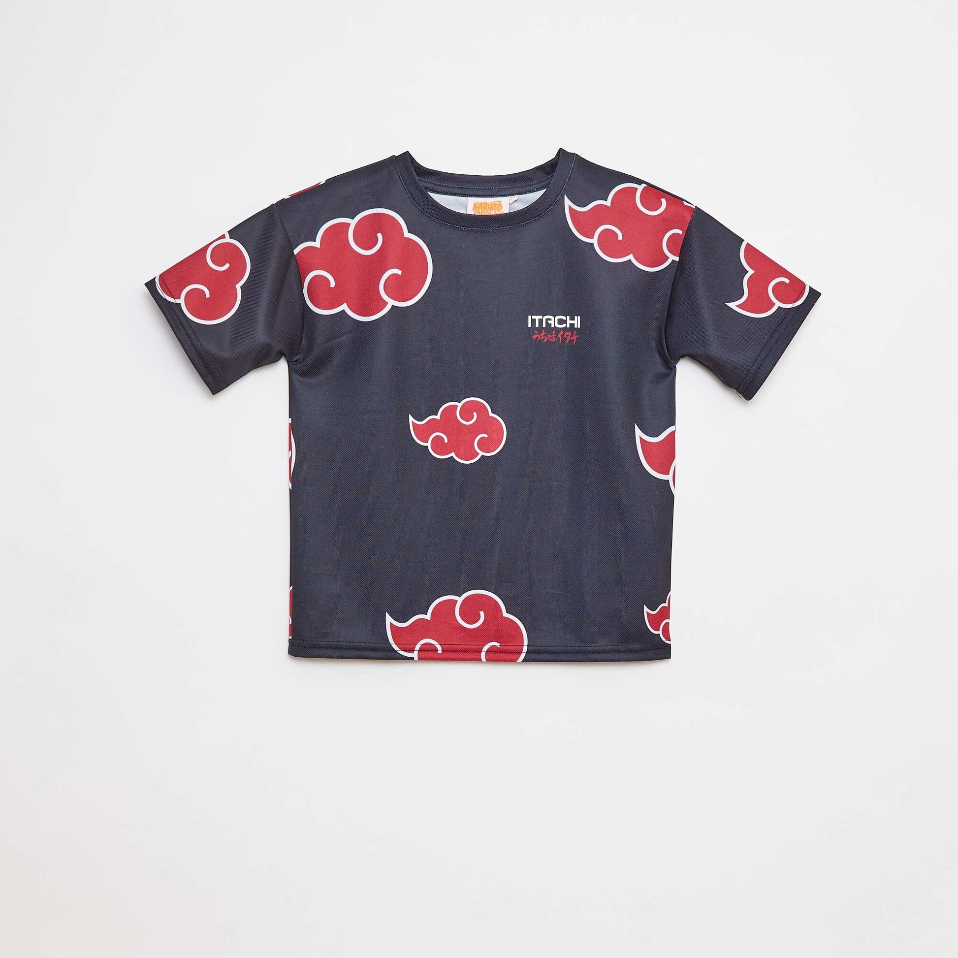 T-shirt en mesh imprimé 'Naruto' NOIR