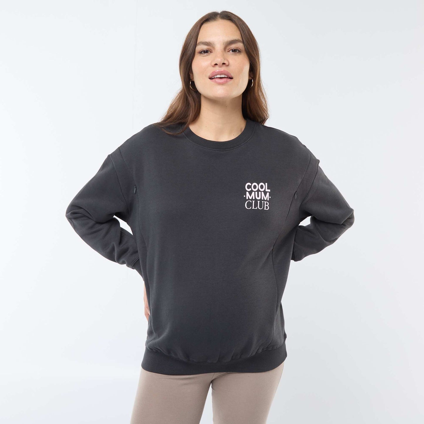 Sweat d'allaitement en molleton NOIR