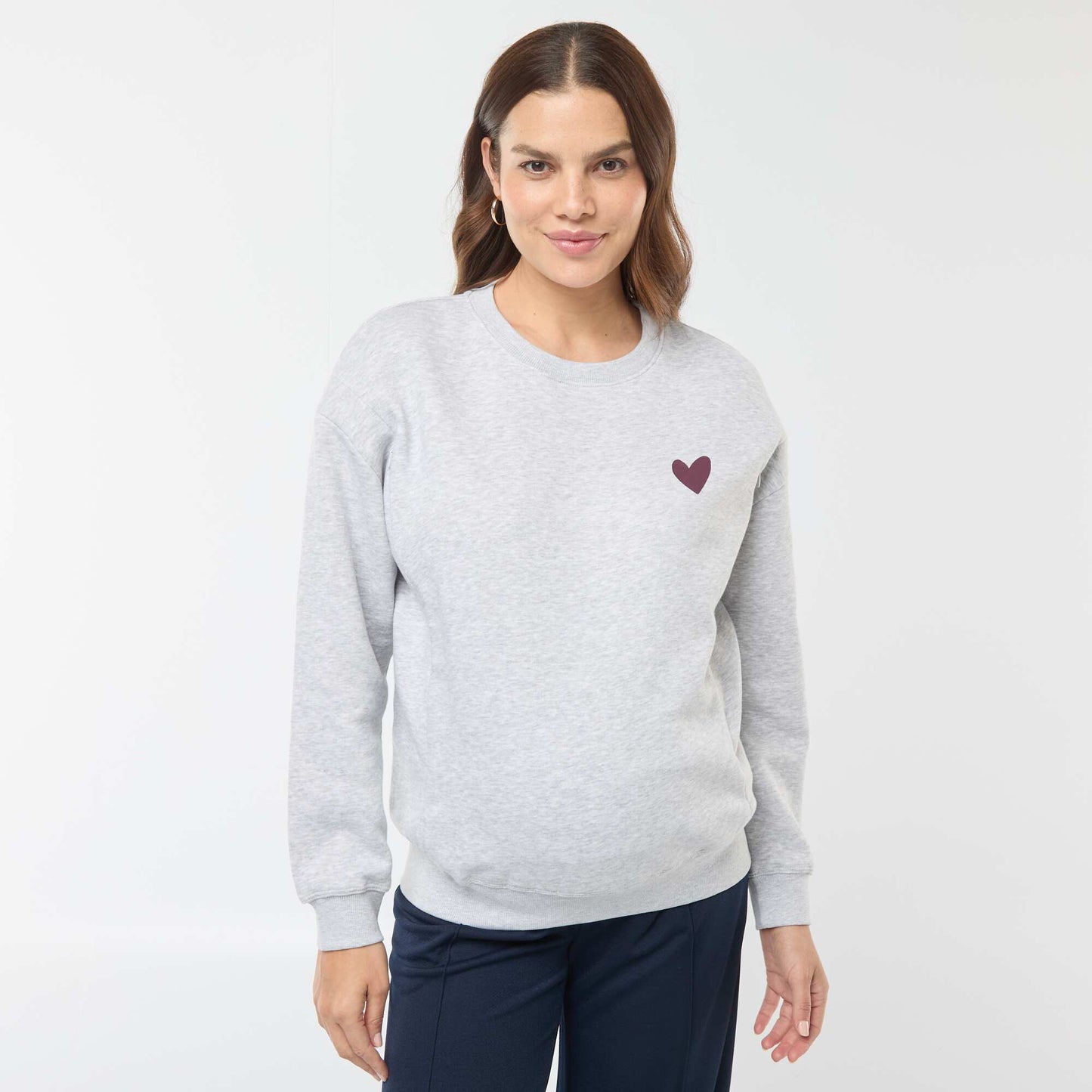 Sweat d'allaitement en molleton GRIS