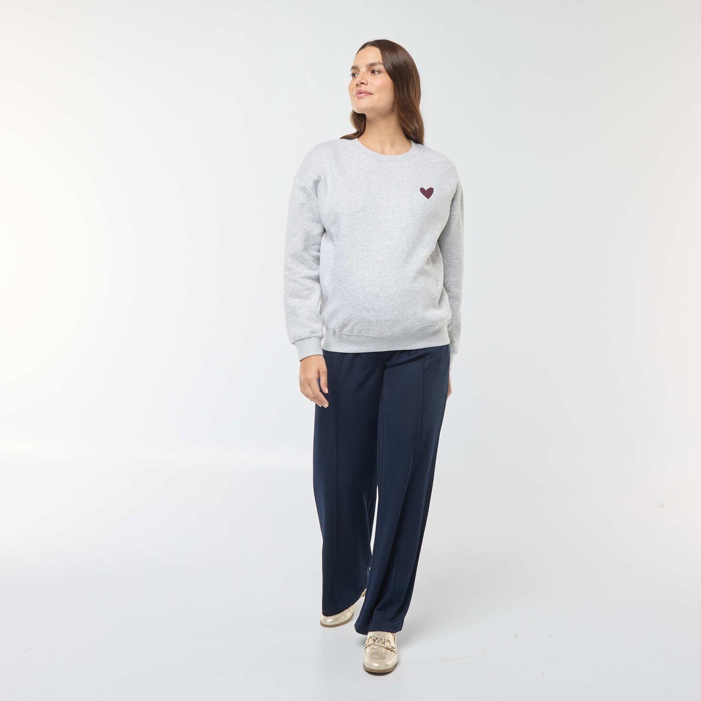 Sweat d'allaitement en molleton GRIS