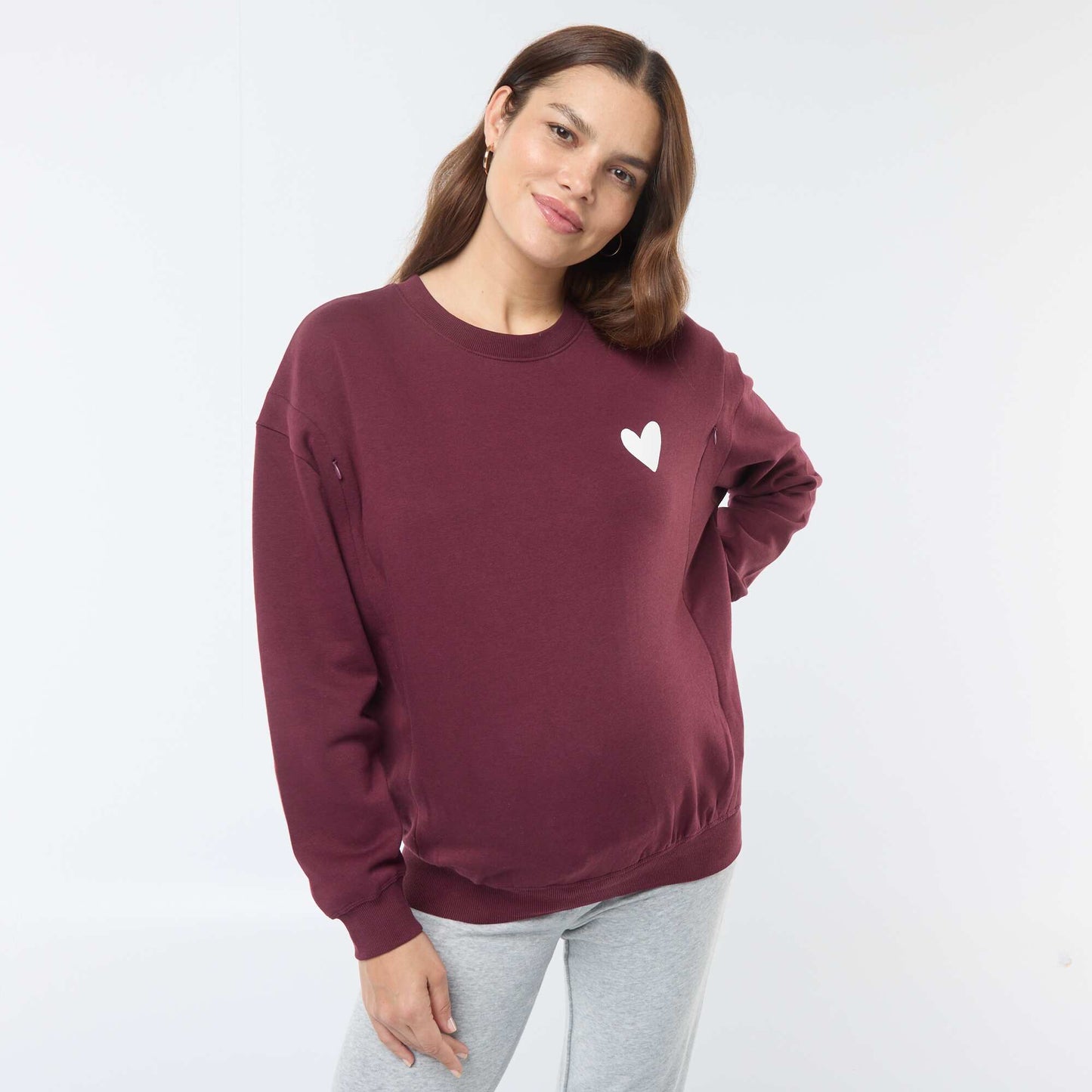 Sweat d'allaitement en molleton ROUGE