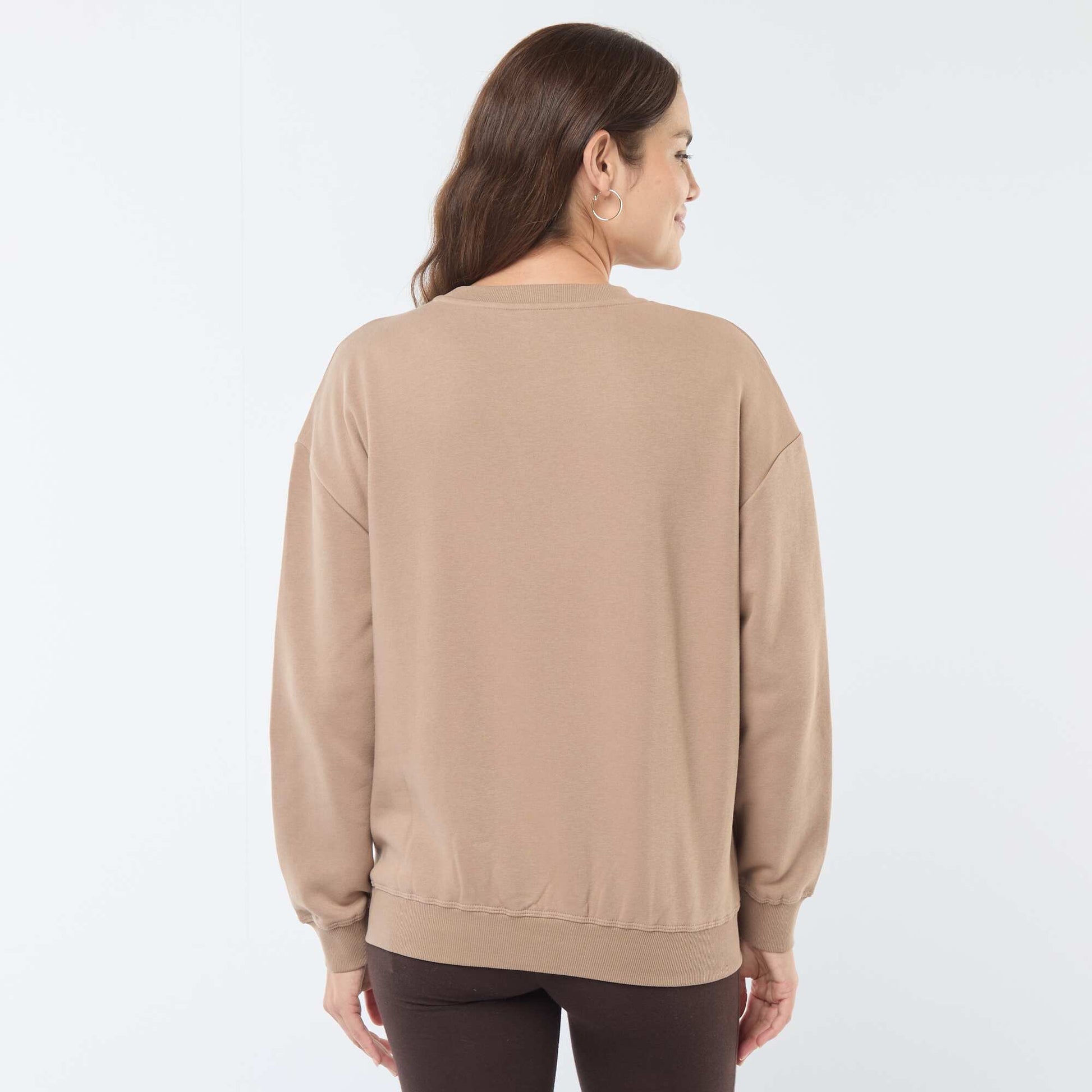 Sweat d'allaitement en molleton MARRON