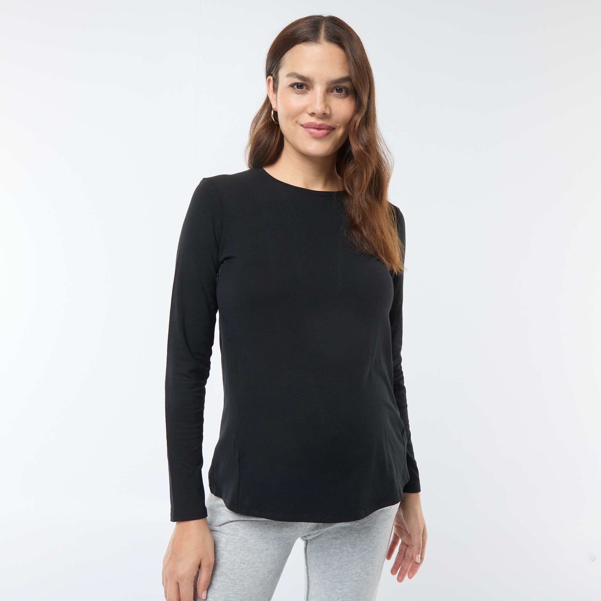 Tee-shirt d'allaitement basique NOIR