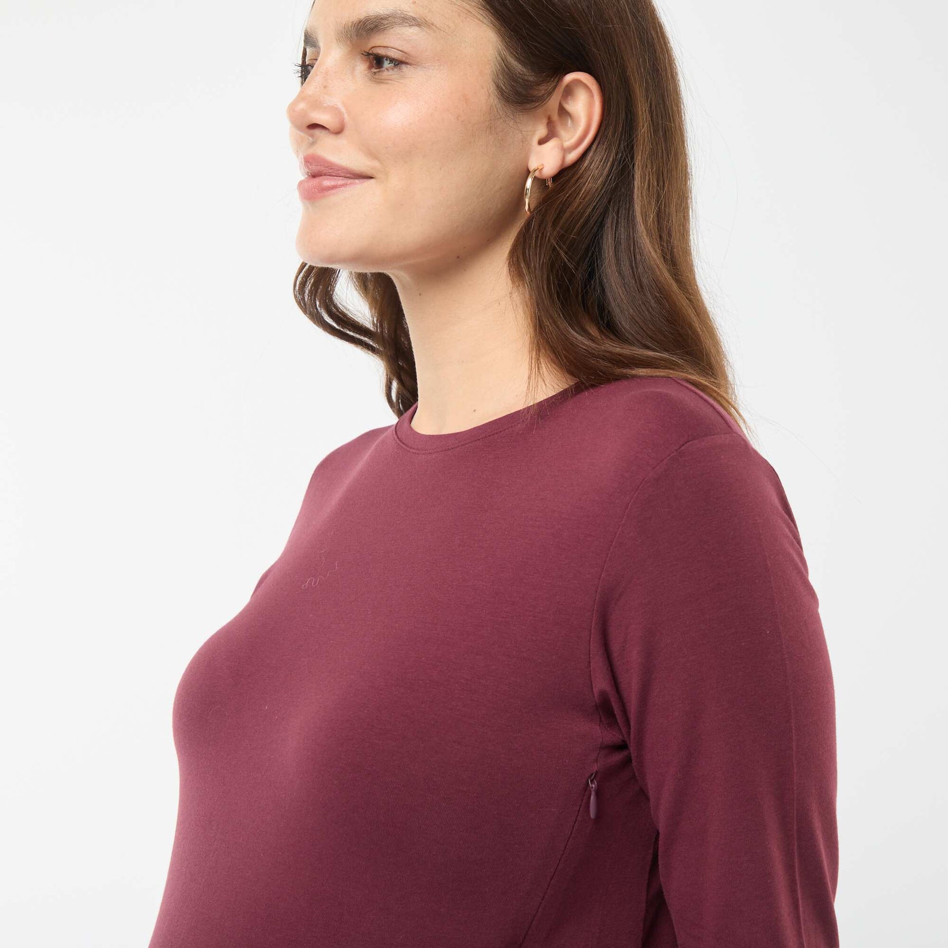 Tee-shirt d'allaitement basique ROUGE