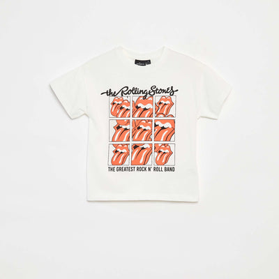 T-shirt à manches courtes 'Rolling Stones' BLANC