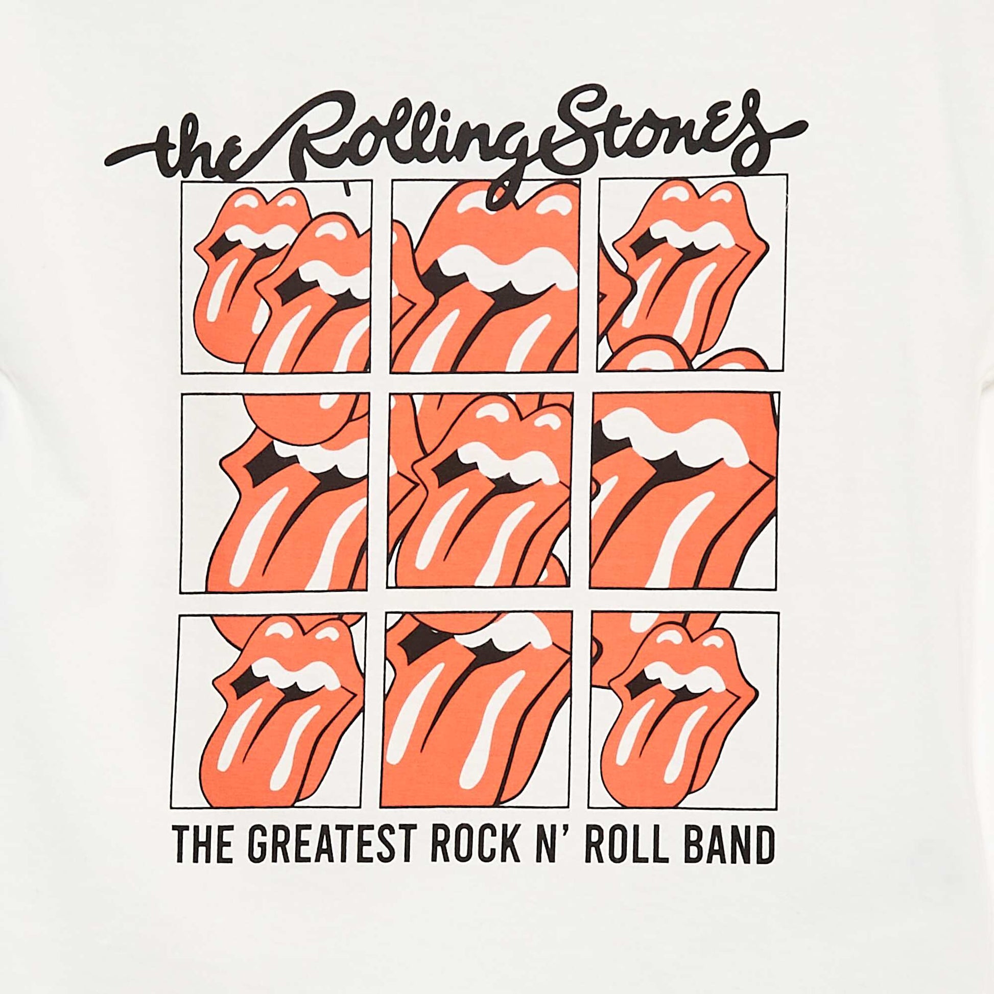 T-shirt à manches courtes 'Rolling Stones' BLANC