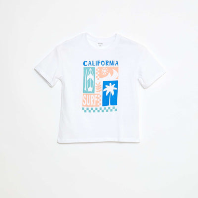 T-shirt imprimé en coton BLANC