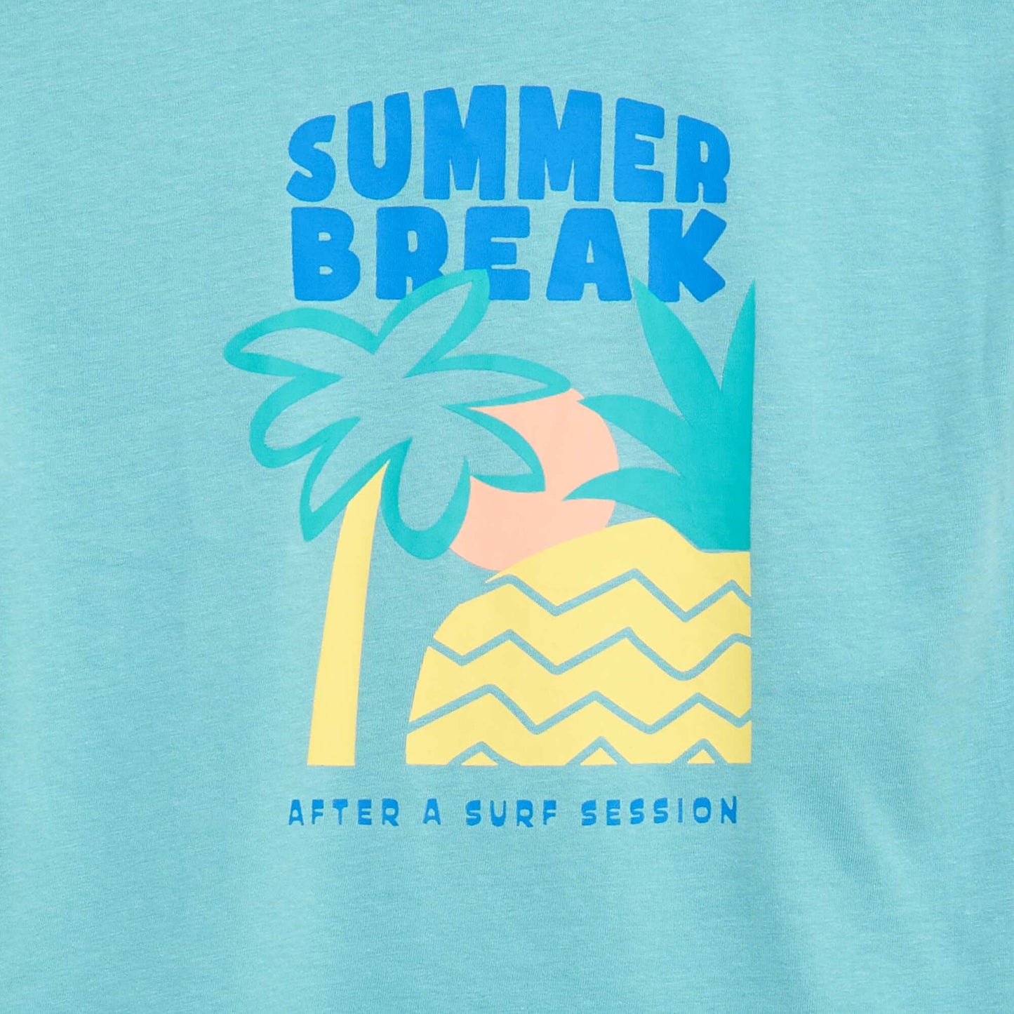 T-shirt imprimé en coton BLEU