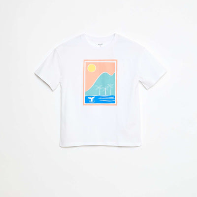 T-shirt imprimé en coton BLANC